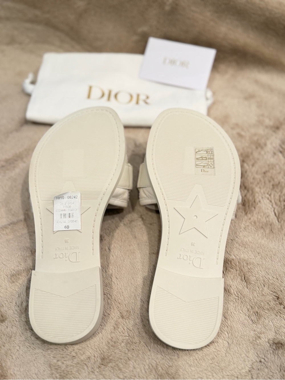 Dior Cream Women's Slides - Picture 5 of 6